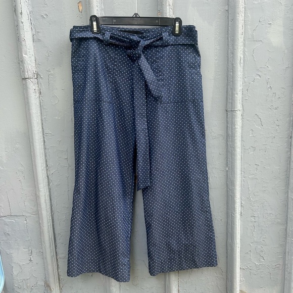 Bergstrom wide leg blue polka dot tie trouser, size 8 - Picture 1 of 10